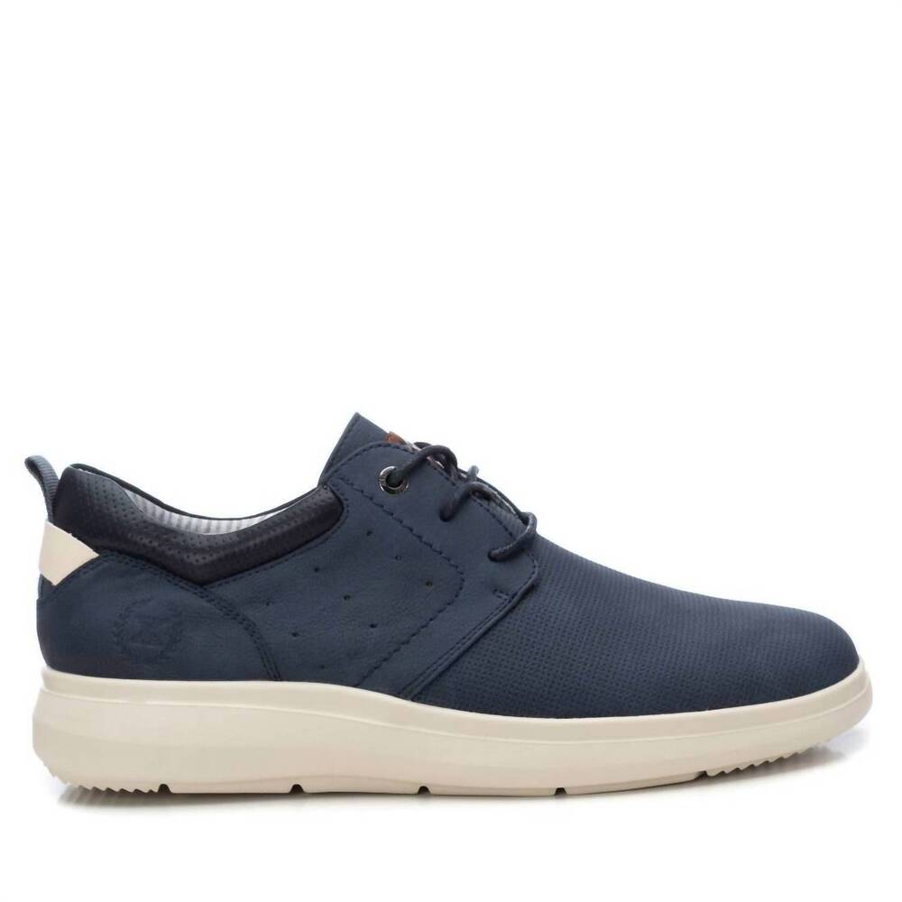 NEW XTI men's casual comfort oxford sneakers in navy